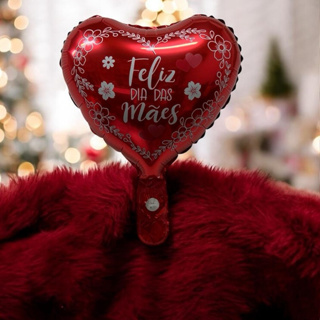 50 Balão Metalizado Coração Vermelho Centro De Mesa Feliz Dia Das Mães Te Amo 30cm Variação em Oferta na Shopee