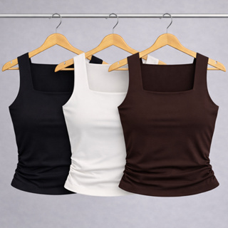 Kit 3 ou 2 blusinha regata gola quadrada com forro suplex blusa feminina blogueira tendencia em Oferta na Shopee