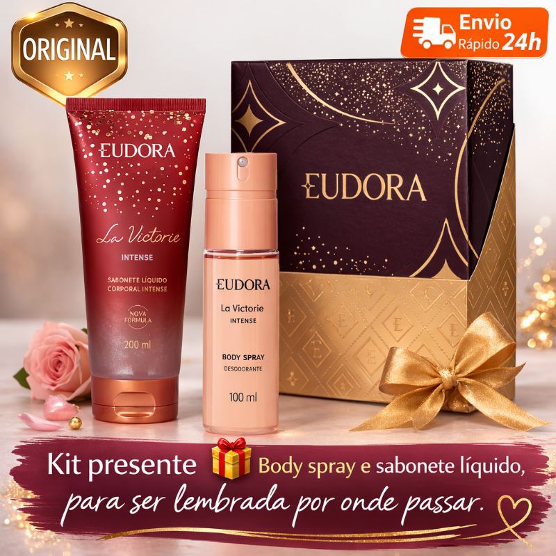 Kit Presente La Victorie Intense Eudora( Dia das mães )Body Spray 100ml + Sabonete 200m | Original em Oferta na Shopee