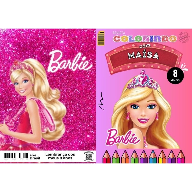 20 Livrinho de Colorir Barbie Personalizado com Nome e Idade Festa Infantil Aniversário