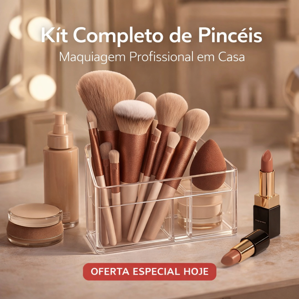 Kit 1 Pincel Maquiagem 13 Peças +1 KIT Conjunto De Pincéis 5PCS  Maquiagem Portátil  Aplicação Precisa Kabuki Profiss