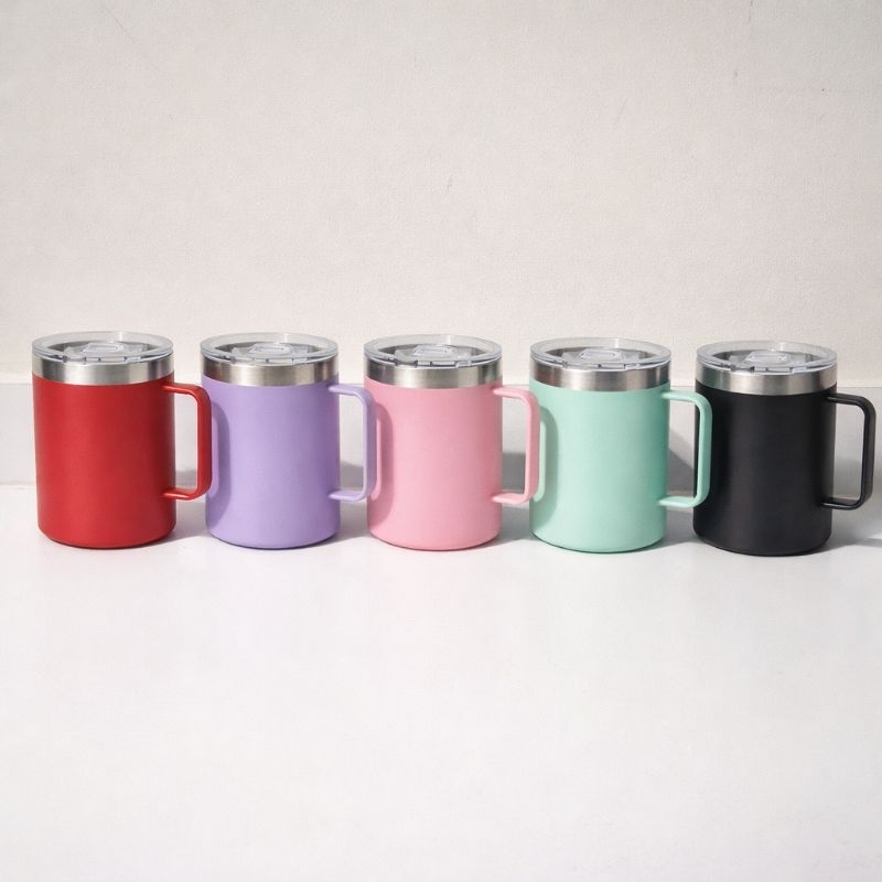 Caneca Térmica Inox com Tampa e Alça 350ml – Mantém Café e Chá Quente por Mais Tempo