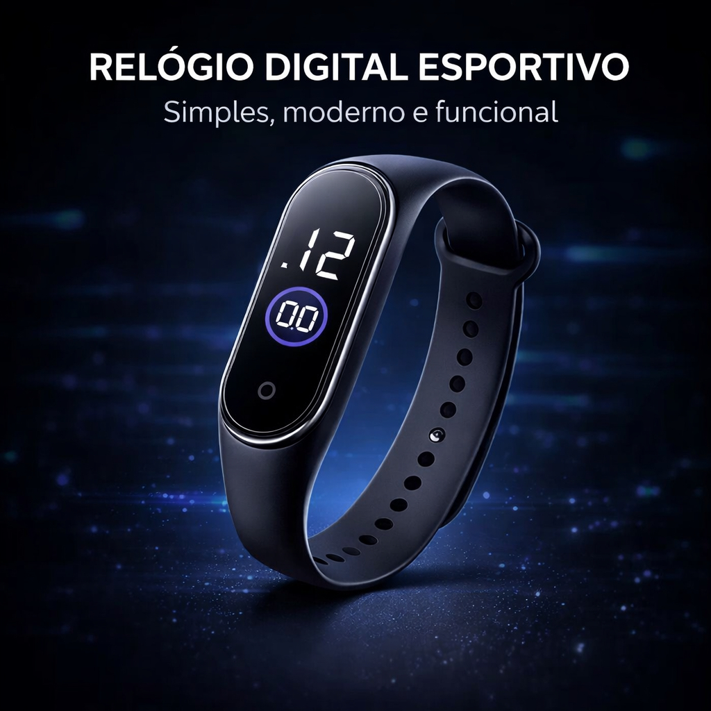 Relógio Digital Led Esportivo Unissex Masculino Feminino Silicone Academia Confortável Casual Luxo em Oferta na Shopee
