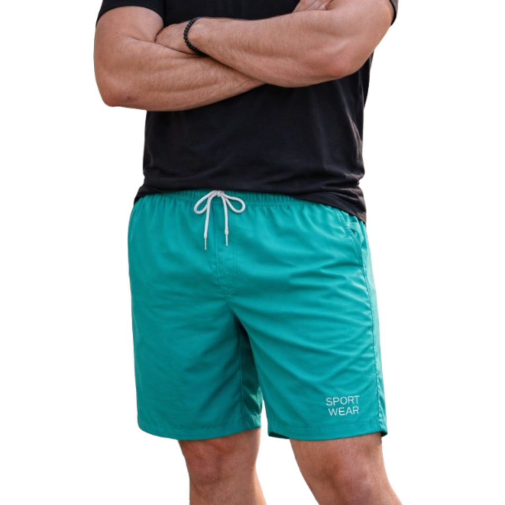 Short Masculino Tactel com Elastano Secagem Rápida 3 Bolsos Praia Academia
