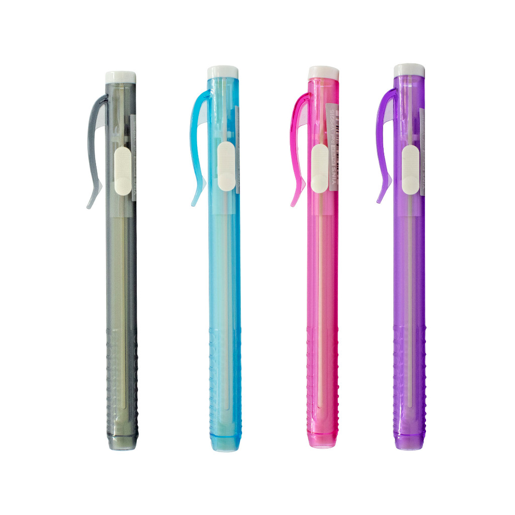 Borracha Caneta Retrátil Rosa, Preta, Azul ou Roxa - UNIDADE em Oferta na Shopee