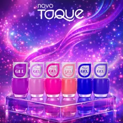 Kit 6 Esmaltes Novo Toque Efeito Gel Tons Vibrantes Cremosos Secagem Rápida Cores Mais Vendidas