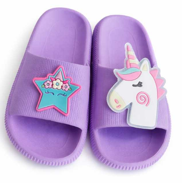 CHINELO NUVEM SLIDE UNICORNIOI LILAS UM MIMO em Oferta na Shopee