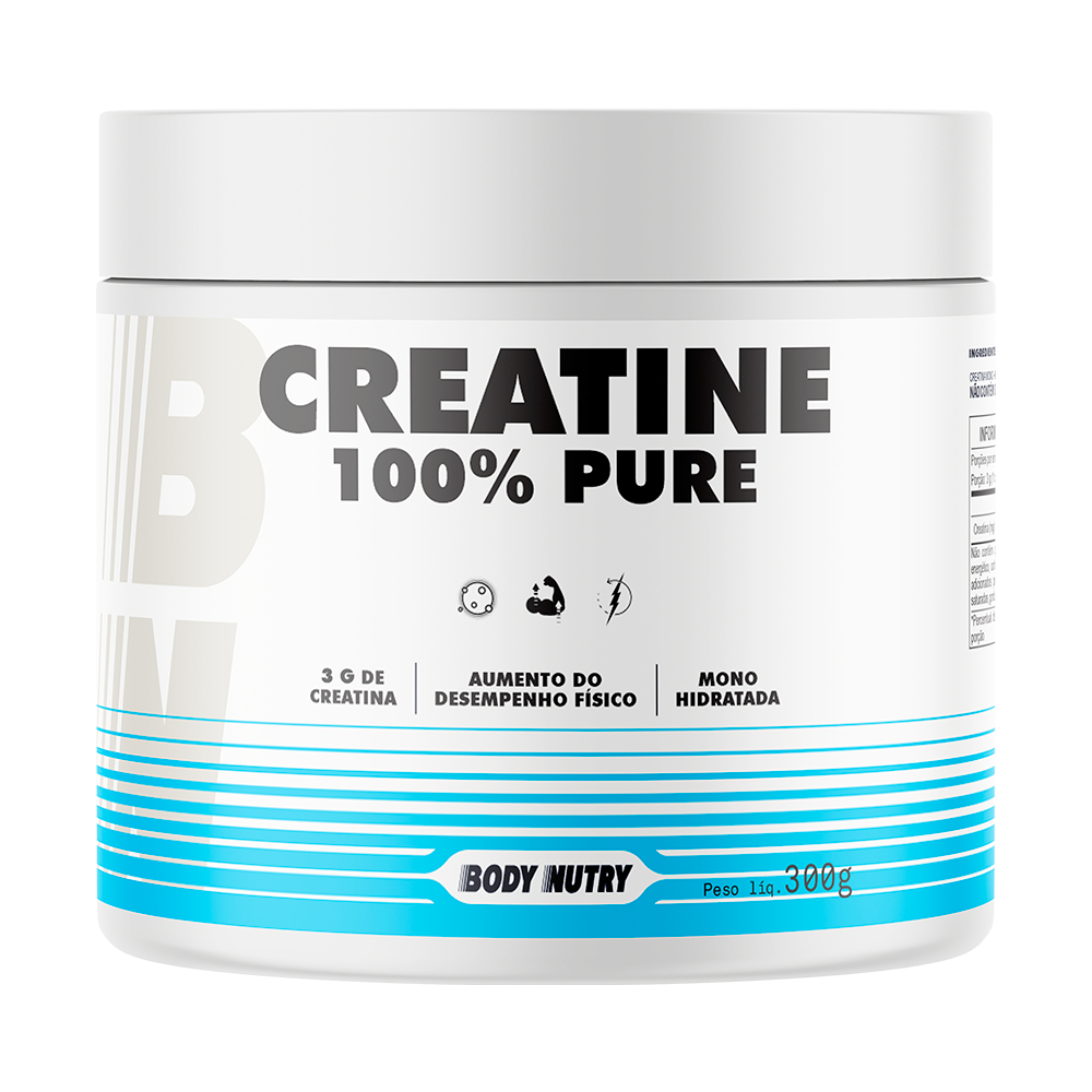 Creatina 100% Pura 300g Aumenta a Força nos Treinos - Body Nutry Original