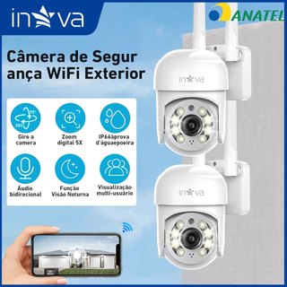 INOVA Câmera segurança Vigilancia Prova D'água IP66 360° Visão Noturna Infravermelho 1080P Zoom