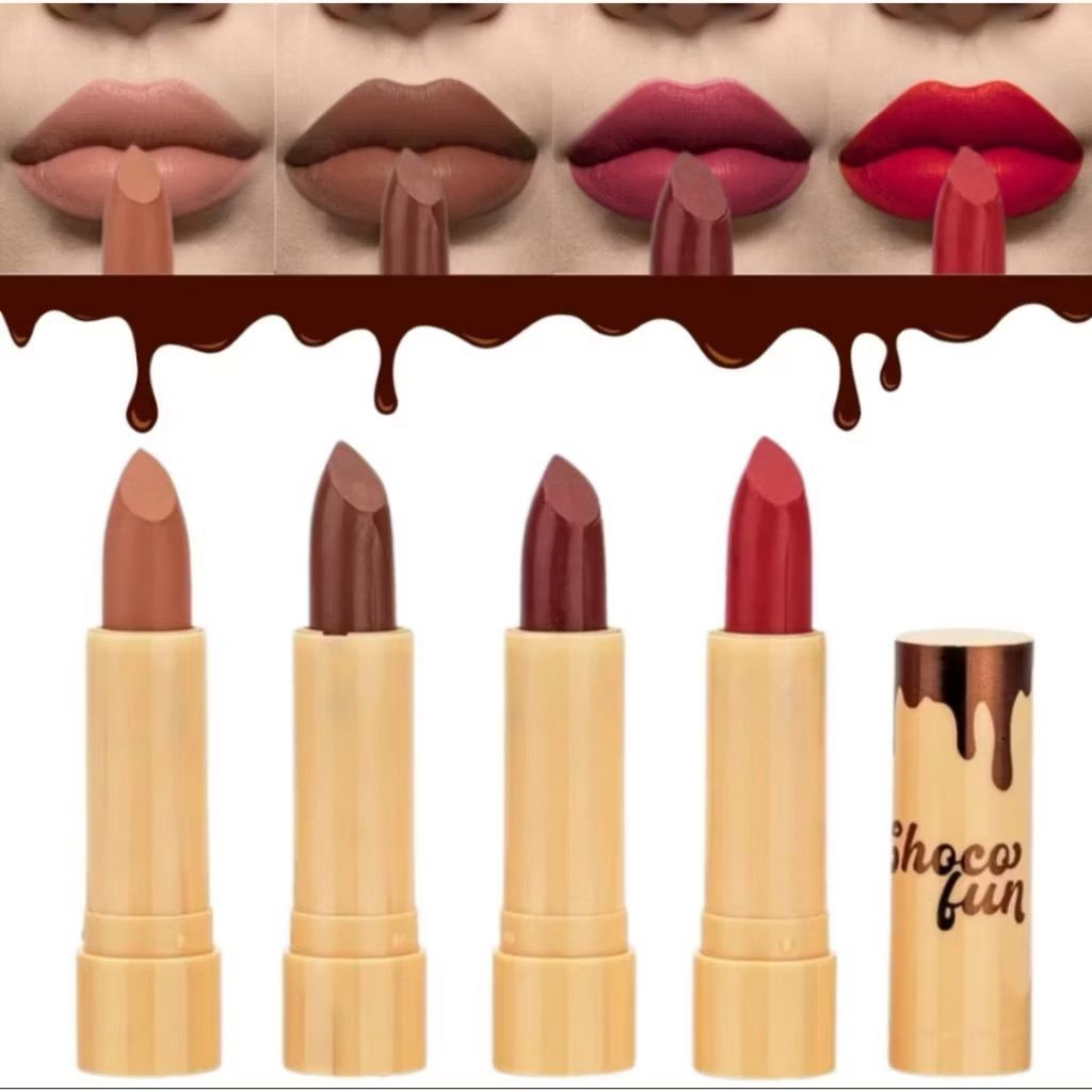Batom SemiMatte Choco Fun Fenzza – Alta Pigmentação e Cheirinho de Chocolate