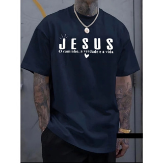 Camiseta Masculina Jesus O Caminho A Verdade E a Vida Street  Camisa  100% algodão,  camiseta gospel em Oferta na Shopee