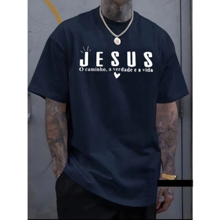 Camiseta Masculina Jesus O Caminho A Verdade E a Vida Street  Camisa  100% algodão,  camiseta gospel