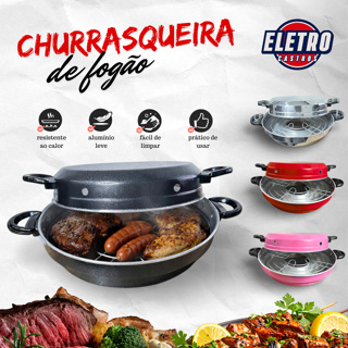 Churrasqueira de Fogão Grill Alumínio cozinha cores em Oferta na Shopee