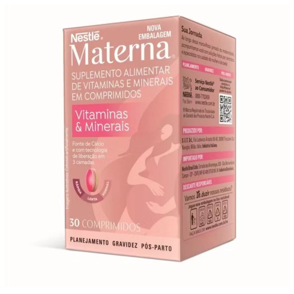 Kit 2x Materna Nestle c/30 Comprimidos - Vitamina para Gestantes