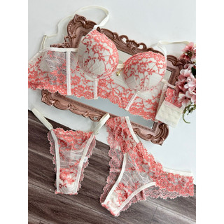 conjunto lingerie sexy luxo lingerie de renda conjunto com duas calcinhas e sutiã lingerie sexy linha noite (Luane)