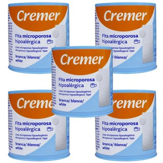 Kit 5 Fita Micropore 5cm x 10m Cremer Branco Hipoalergênica Fita Cirúrgica Para Curativos em Oferta na Shopee