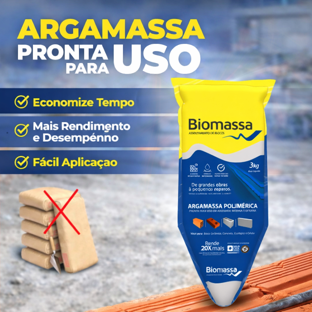 Argamassa Biomassa Bisnaga 3 Kg Polimérica em Oferta na Shopee