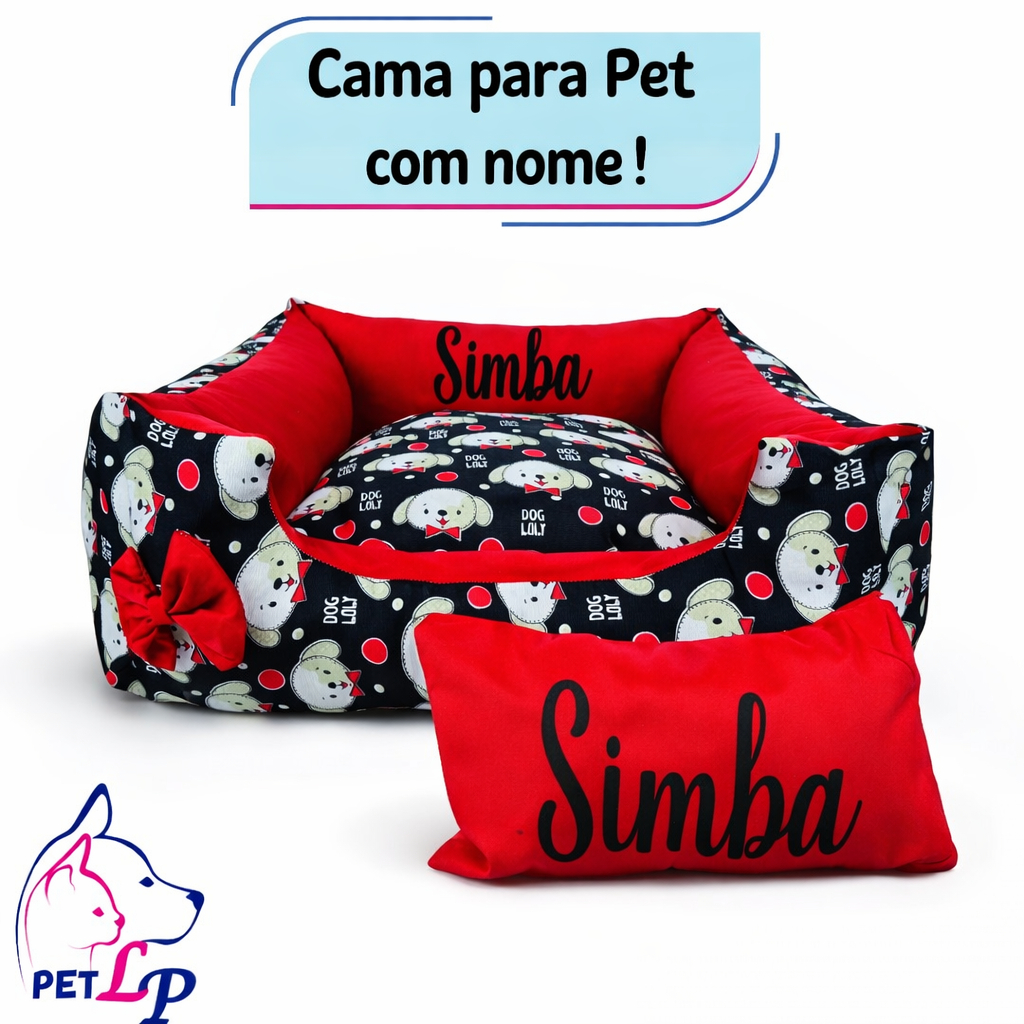 Cama para Cachorro Cama Pet - Casinha de cachorro Luxo com Nome P , M , G Várias Cores