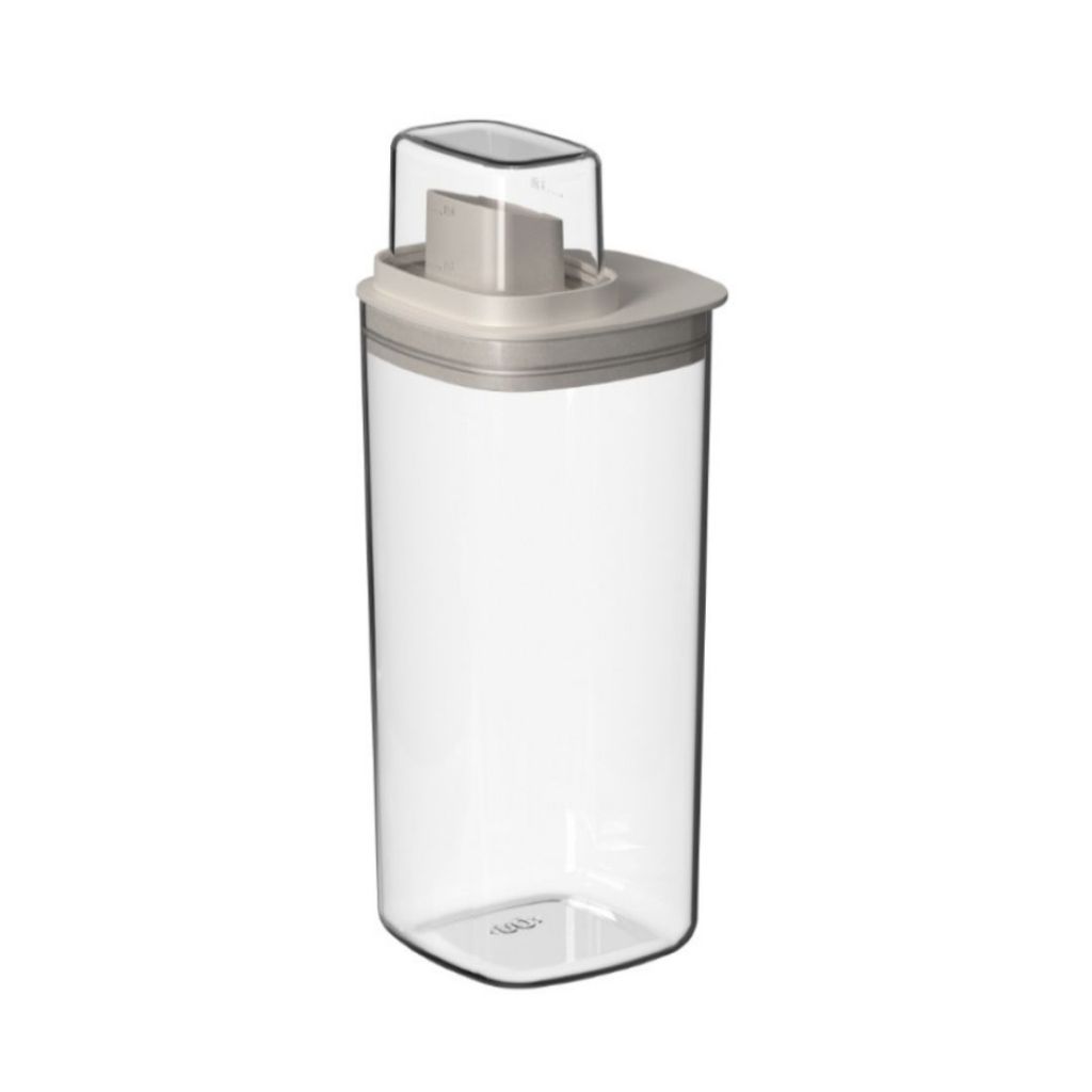 Dispenser Flow 1,5L Ou Organização Transparente para a Lavanderia Bege