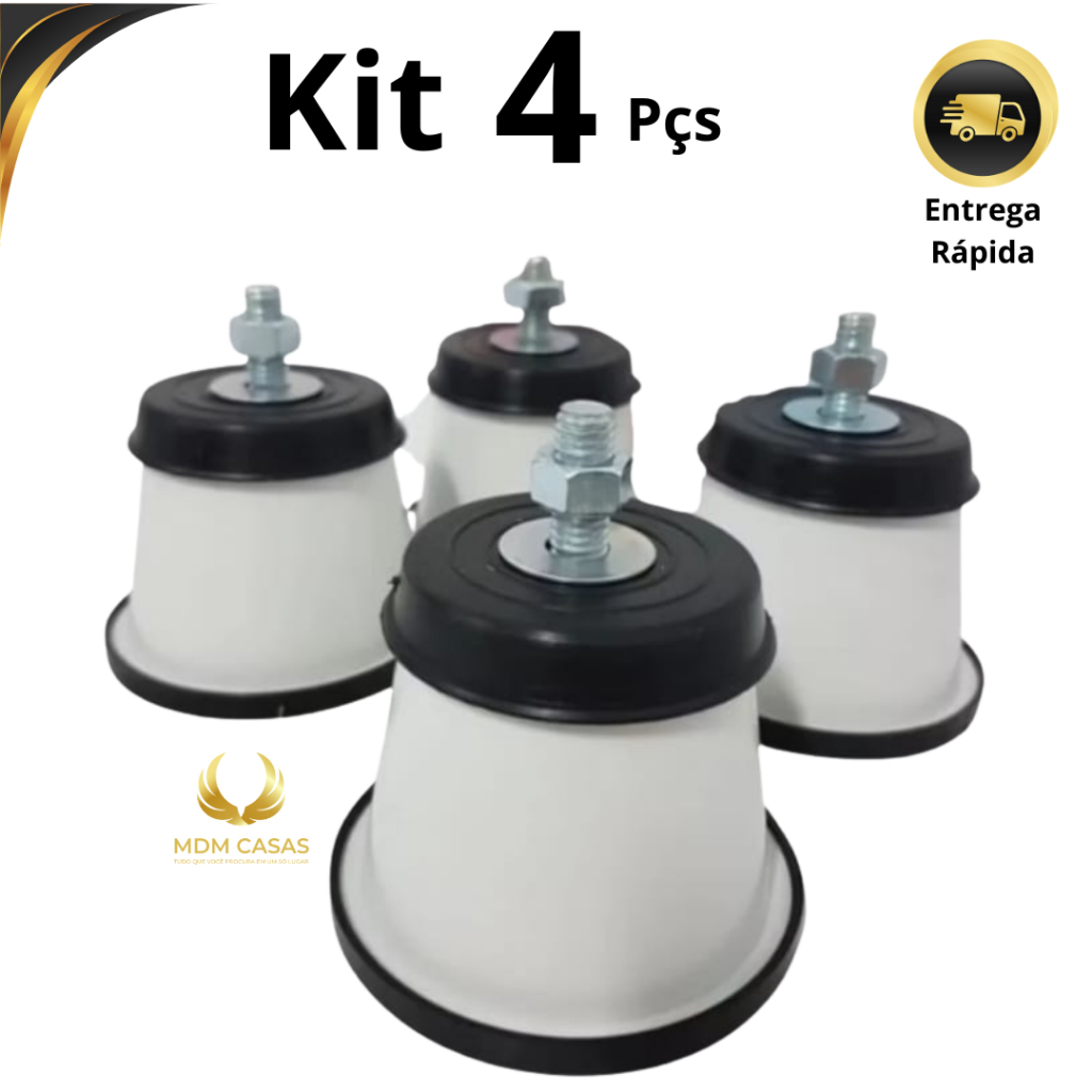 4 Pés de Fogão e Geladeira Universal com Rodinhas Multiuso Resistente Moderno