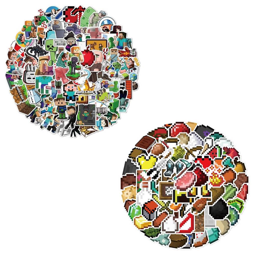 Kit 120 Adesivos de Minecraft - Pcs Peças Unidades Autocolantes  Ferramentas de Pixel Pixels