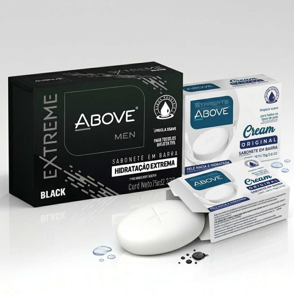 Sabonete Masculino Above Extreme Black ou Cream Original Hidratação com Óleos Vegetais