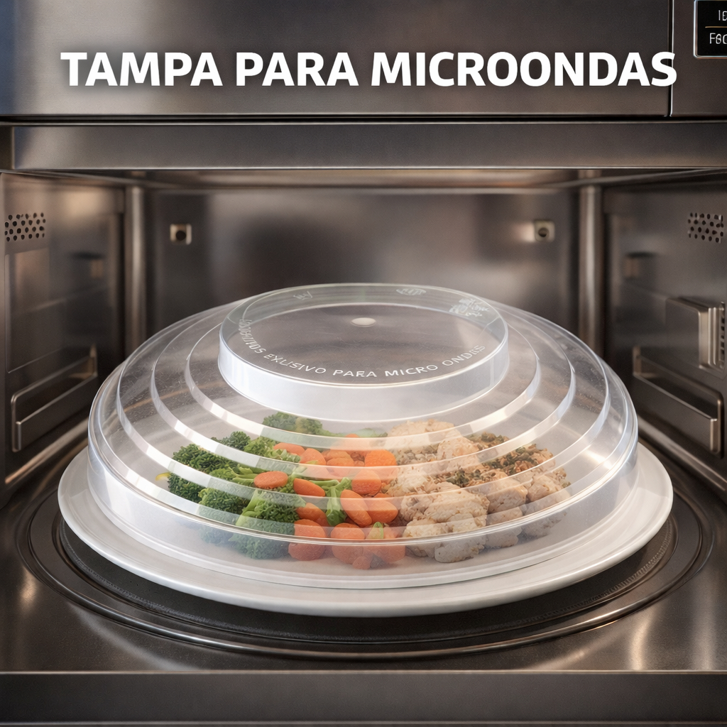 Tampa De Micro-ondas Protetora De Alimentos Livre De BPA 26cm