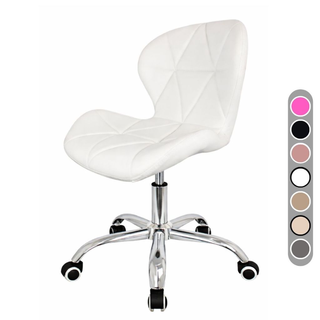 Cadeira Eiffel Slim Giratória com Estofado Penteadeira Base Cromada Evolux