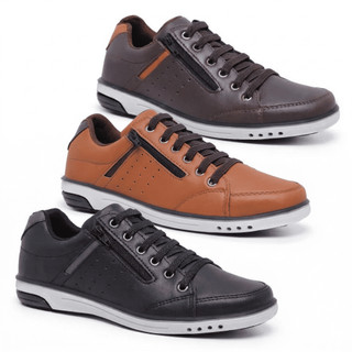 Kit 3 Pares De Sapatenis Masculino Star Fox De Elastico Confortavel 750
