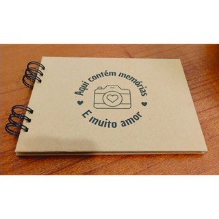 Scrapbook KRAFT Álbum de Fotos A5 Capa Dura e Folha Grossa (Caderno Recordações, Livro Memórias, Polaroid, colar fotos) em Oferta na Shopee