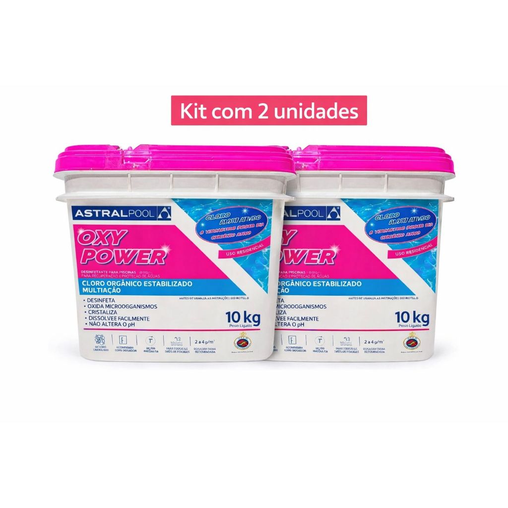 Kit 2 Cloro OxyPower MultiAção 10kg
