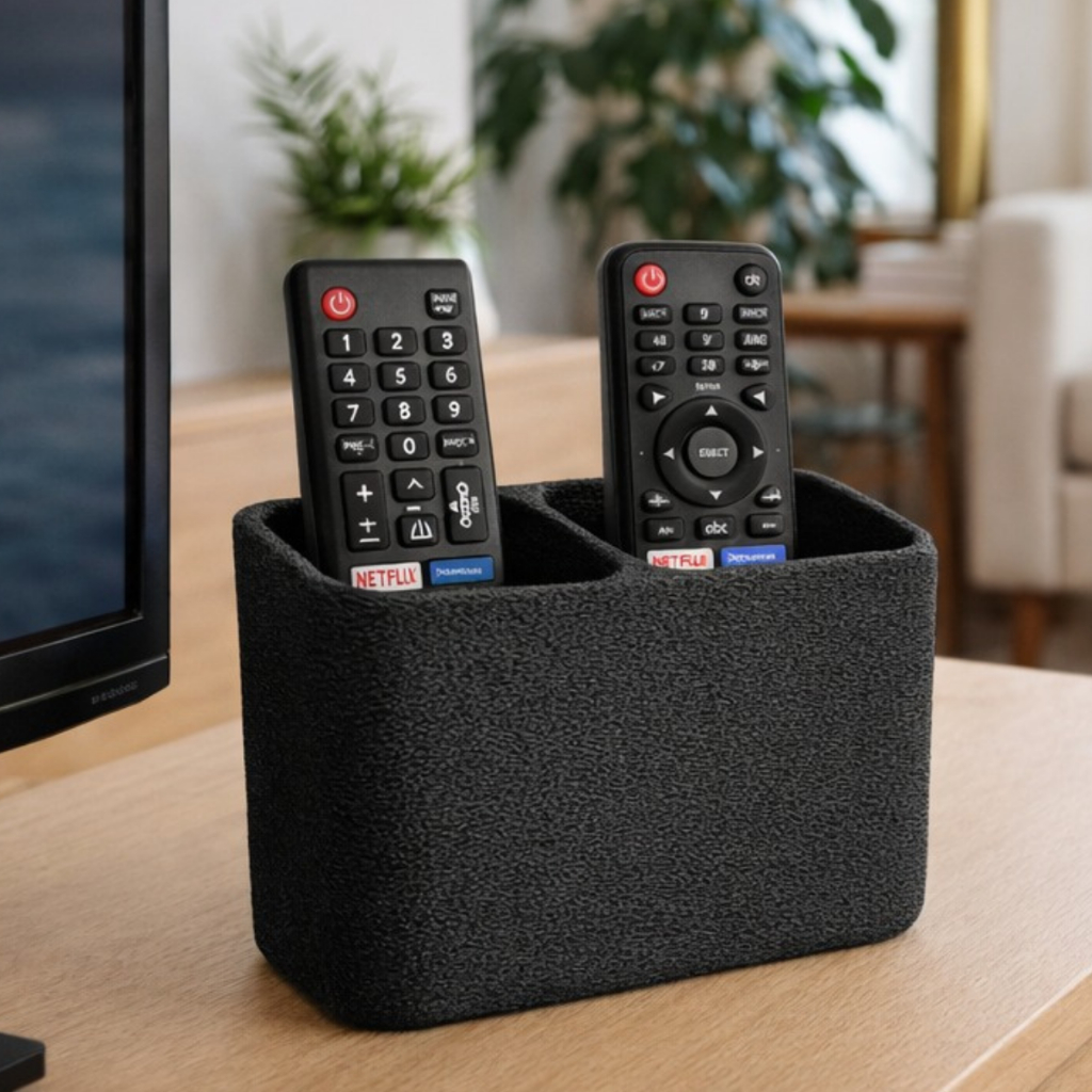 Suporte Organizador porta Controle Remoto Tv Ar Condicionado Para 2 controles, Remotos Minimalista Preto