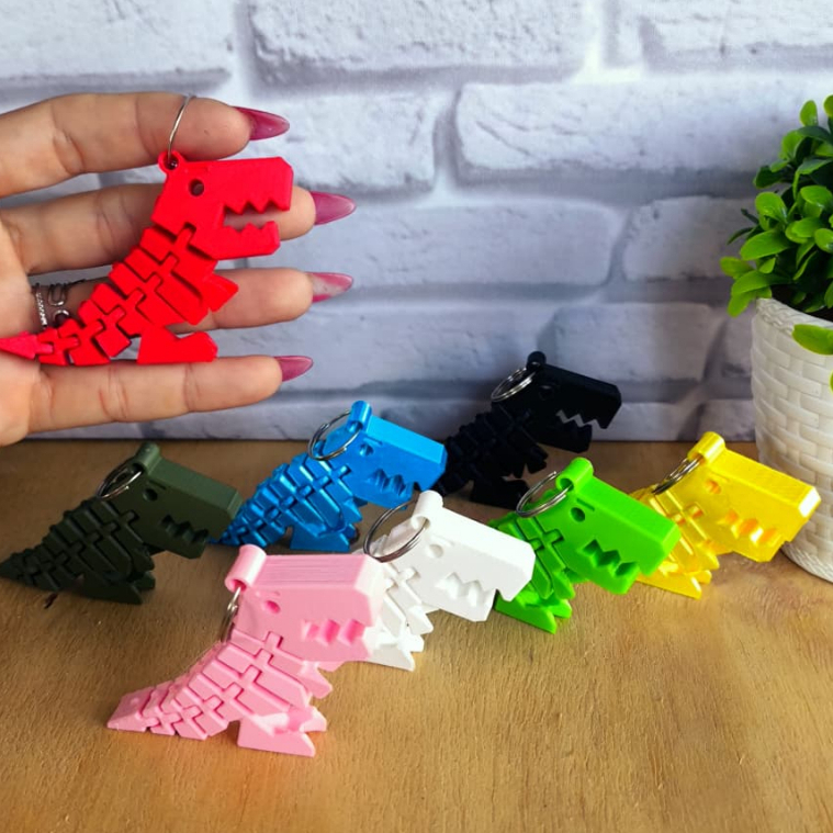 Chaveiro T-Rex Dinossauro Com Coração Articulado
