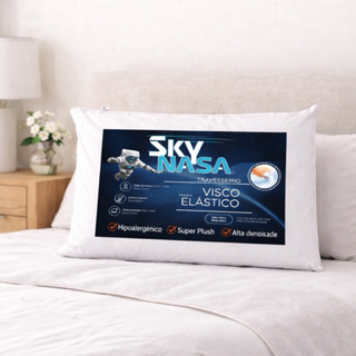Travesseiro Viscoelástico Sky NASA D30 Hipoalergênico Super Plush Antialérgico Conforto Premium em Oferta na Shopee
