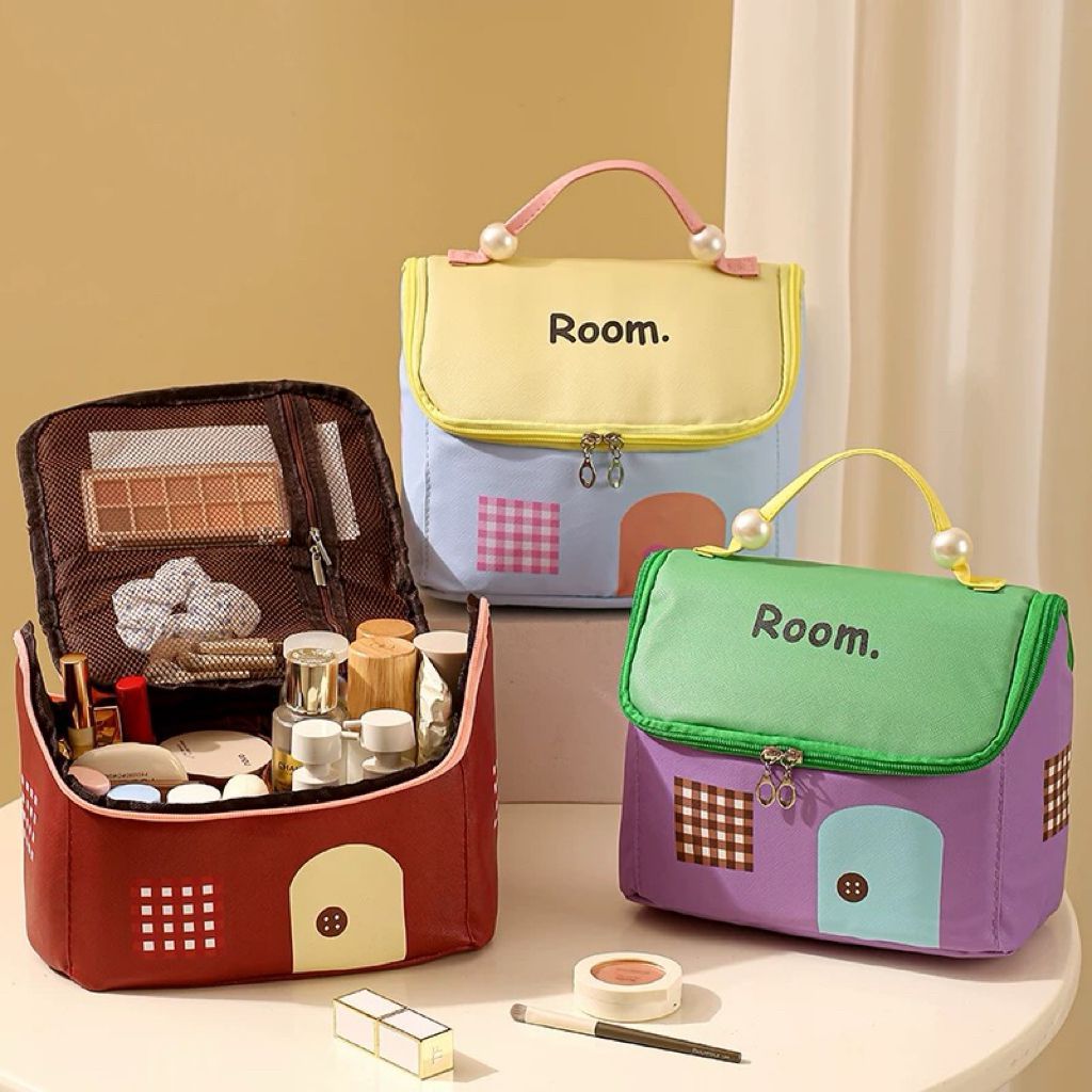 Bolsa Necessaire Organizador Cosmético Maquiagem Capacidade Extra Grande Para Viagem - Casinha