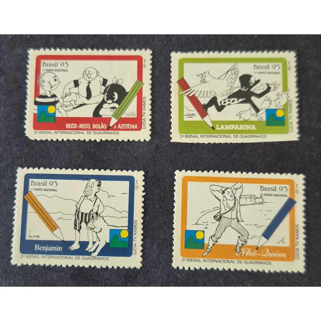 Selo dos correios - Quadra bienal internacional de quadrinhos 1993, selo novo C1873 a C1876