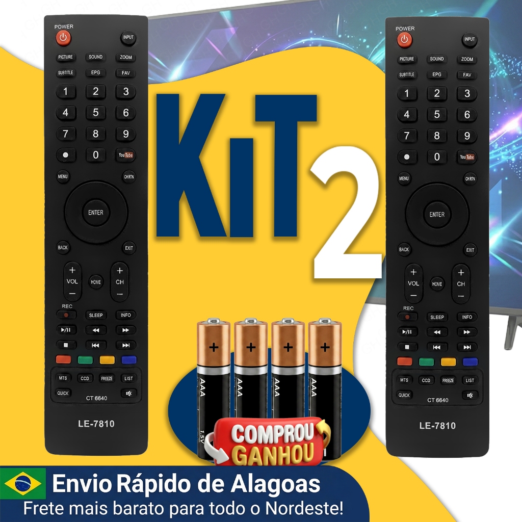 Controle Remoto Compatível Tv Semp Toshiba Dl3277i Dl3977i Ct-6640