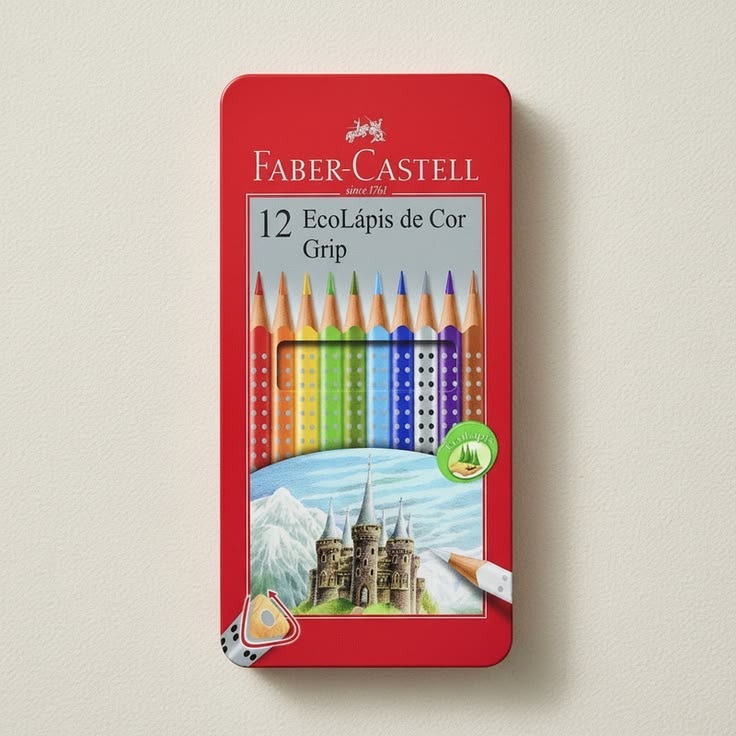 Lápis de Cor Faber-Castell Grip Triangular 12 Cores – Conforto, Qualidade e Cores Vibrantes!