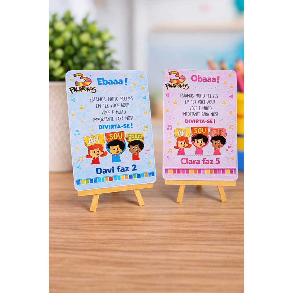 Plaquinhas 3 PALAVRINHAS / Centro de Mesa / Decoração Para Festa Infantil em Oferta na Shopee