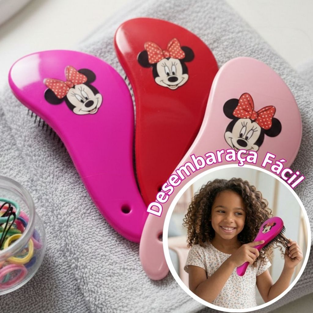 Escova de Cabelo Infantil Minnie Escova Desembaraçadora