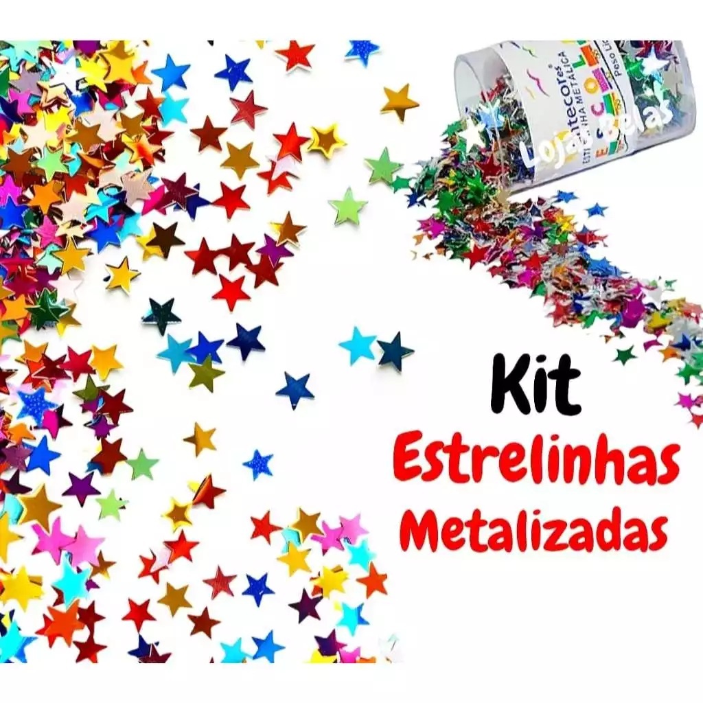 Estrelinhas Metalizadas Multicoloridas Escolha a Quantidade Pote 2gr