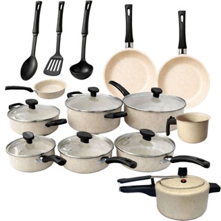 Jogo de Panelas 13 Peças + Panela de Pressão 2L Conjunto Teflon Antiaderente Frigideira Caçarola em Oferta na Shopee