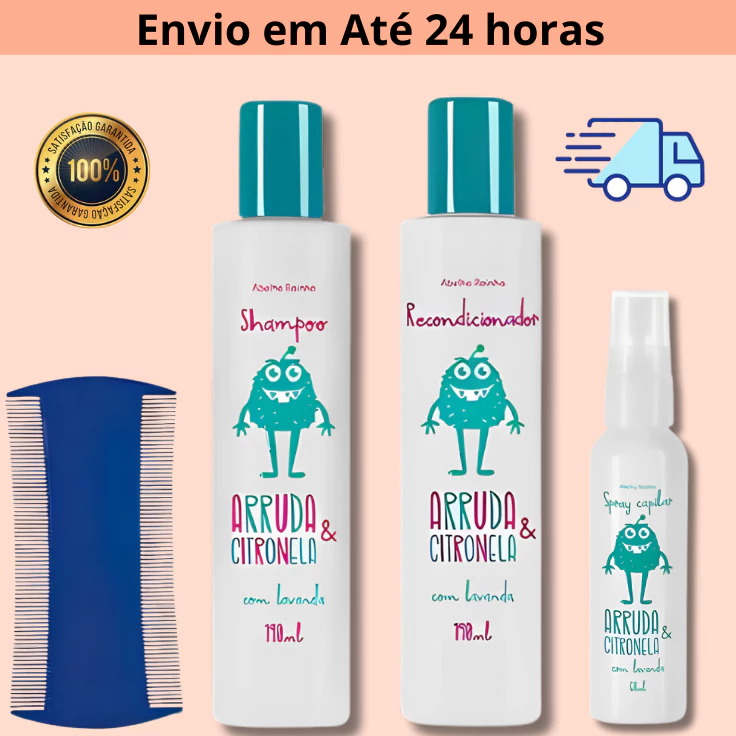 Pente de Piolho e Spray Piolho Mata Piolhos e Lêndeas Arruda e Citronela Abelha Rainha 60ml em Oferta na Shopee