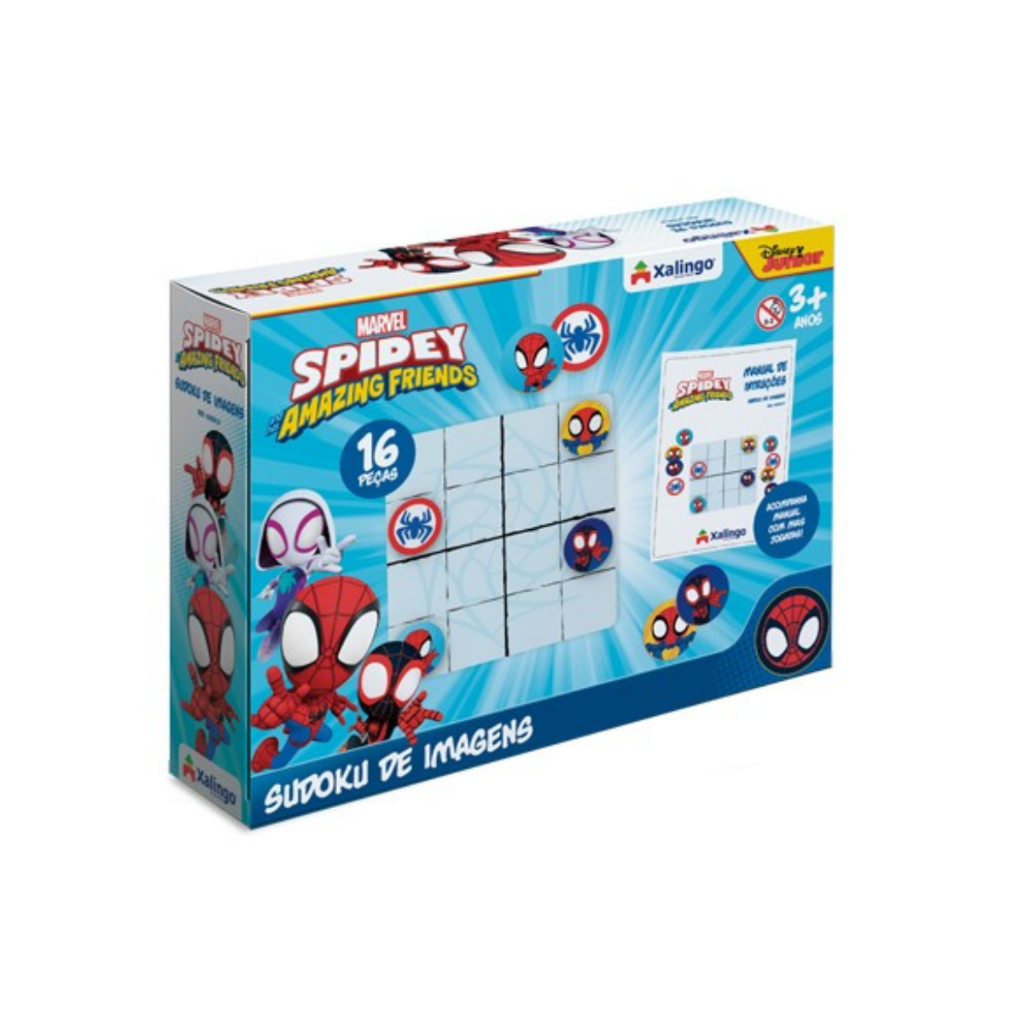 Jogo Sudoku de Imagens Spidey and his Amazing Friends 16 Peças - Xalingo 6801.0