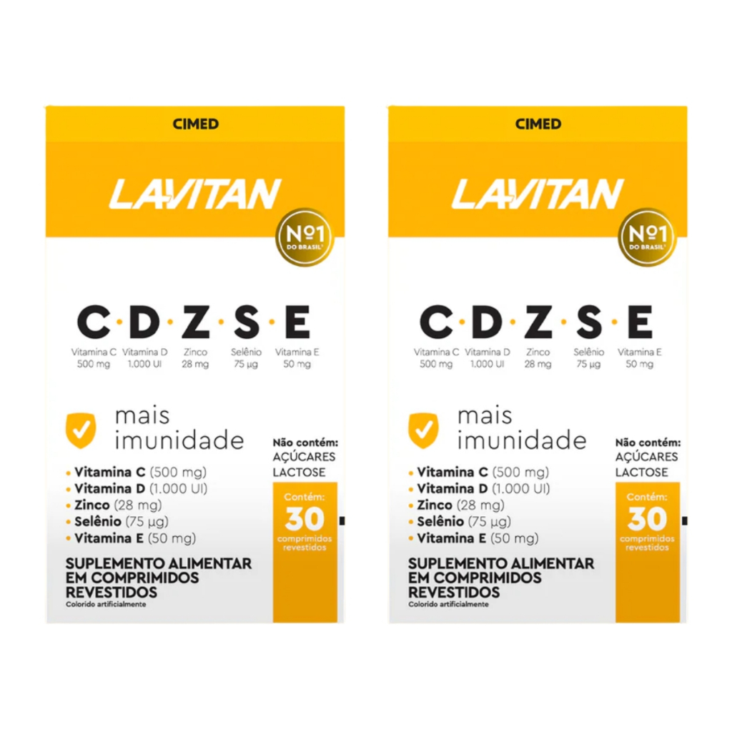 Kit 2 Lavitan CDZSE Mais Imunidade 30 Comprimidos Revestidos
