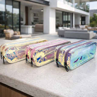 Estojo Escolar Faculdade Holografico Furta Cor 2 Ziper em Oferta na Shopee