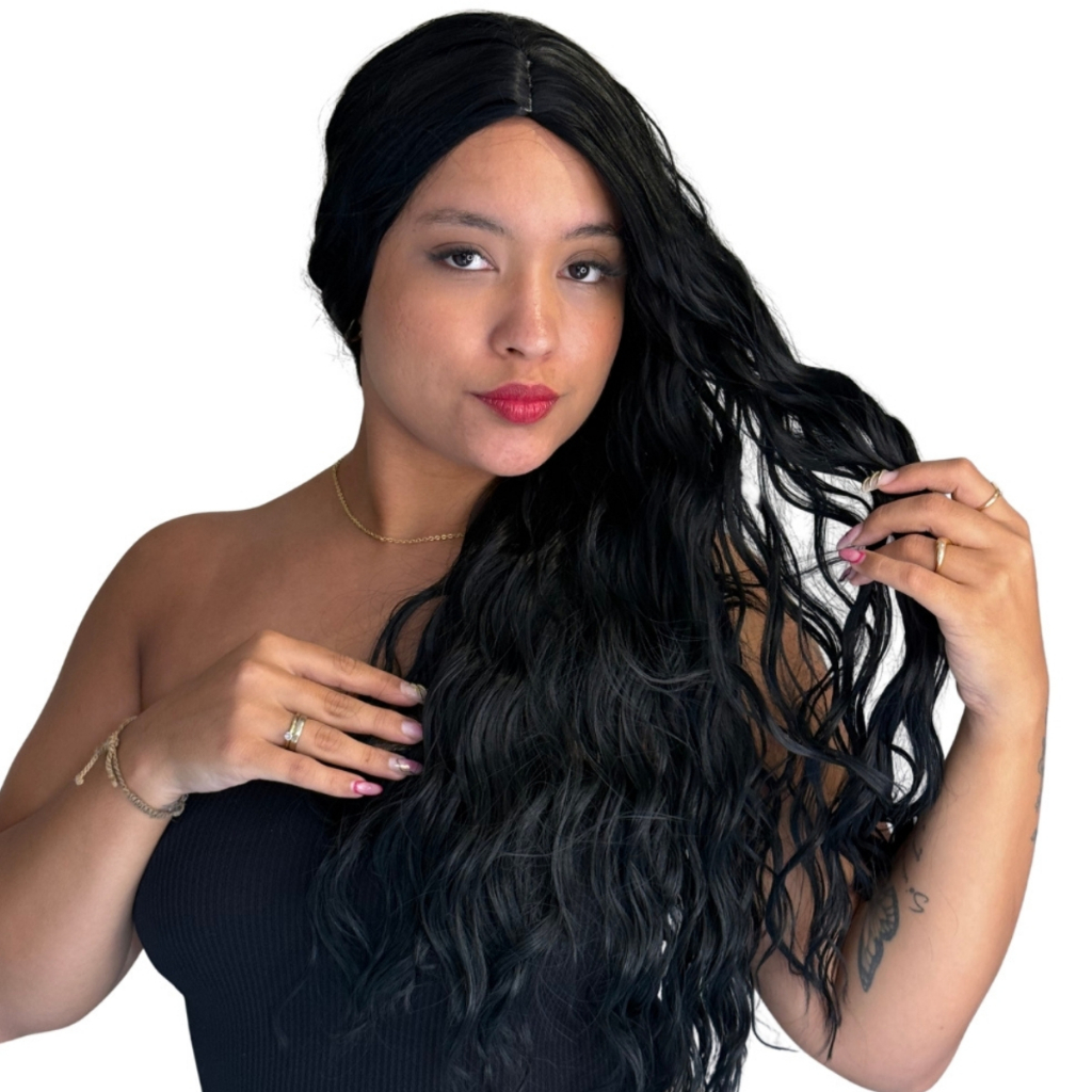 Lace Front Longa Cacheada Fibra Orgânica Premium Natural