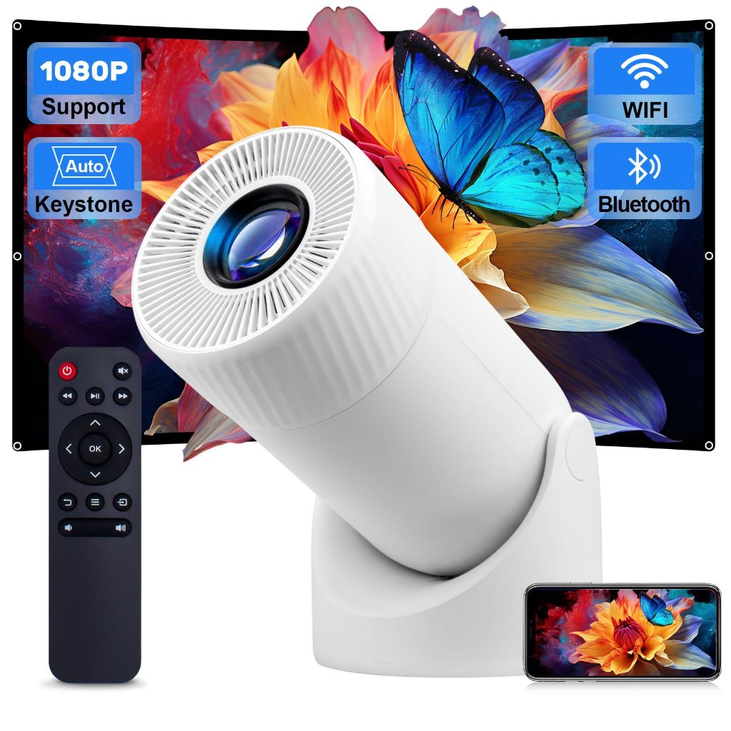 AOC Projetor 4K Profissional Android 11 Portátil Projetor de Imagem Wifi Bluetooth Cinema em Casa