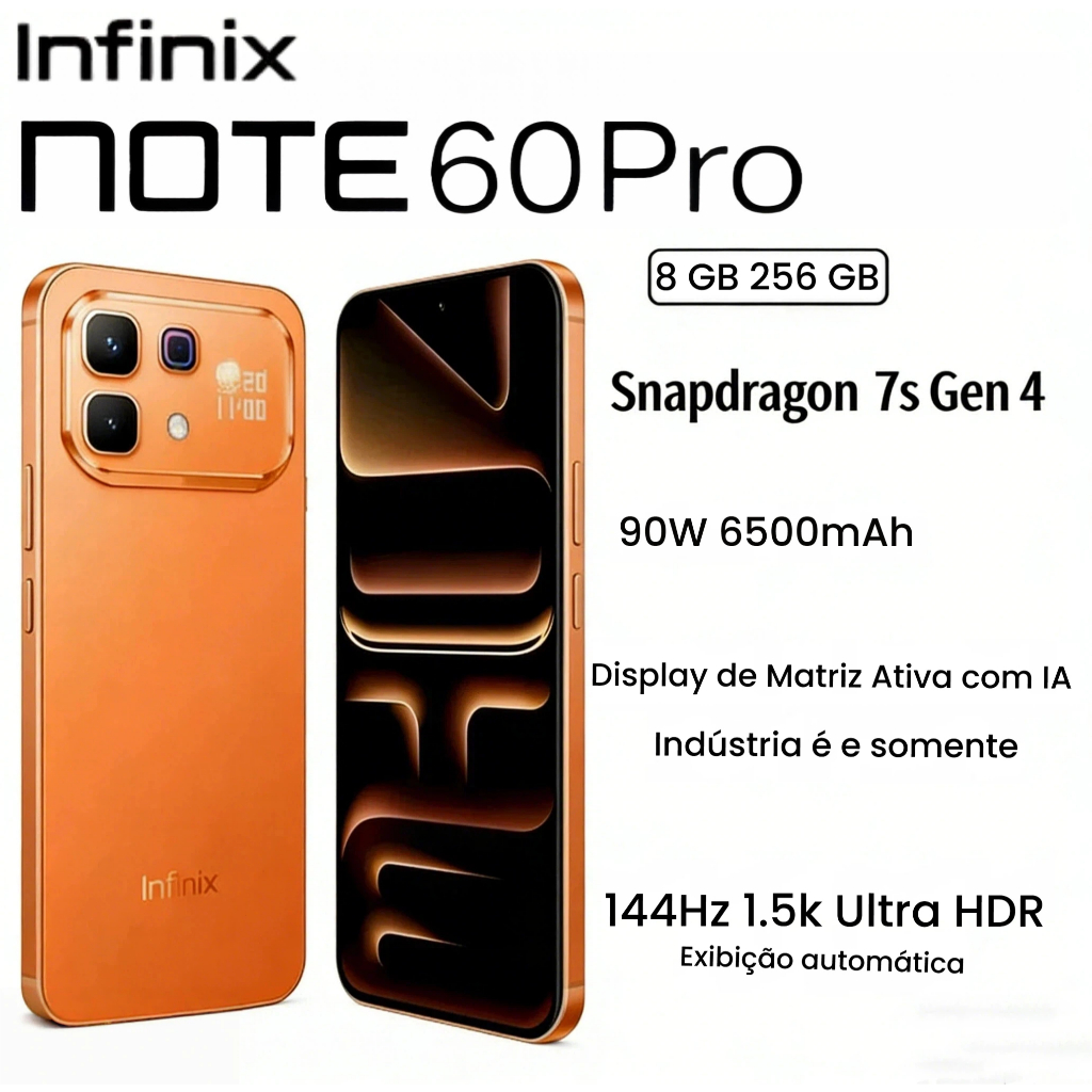 Infinix Note 60 Pro 5g Nfc Versão Global 16gb(8+8) /256gb Processador Snapdragon 7s Gen 4 Bateria 6500mAh - Miniatura 2