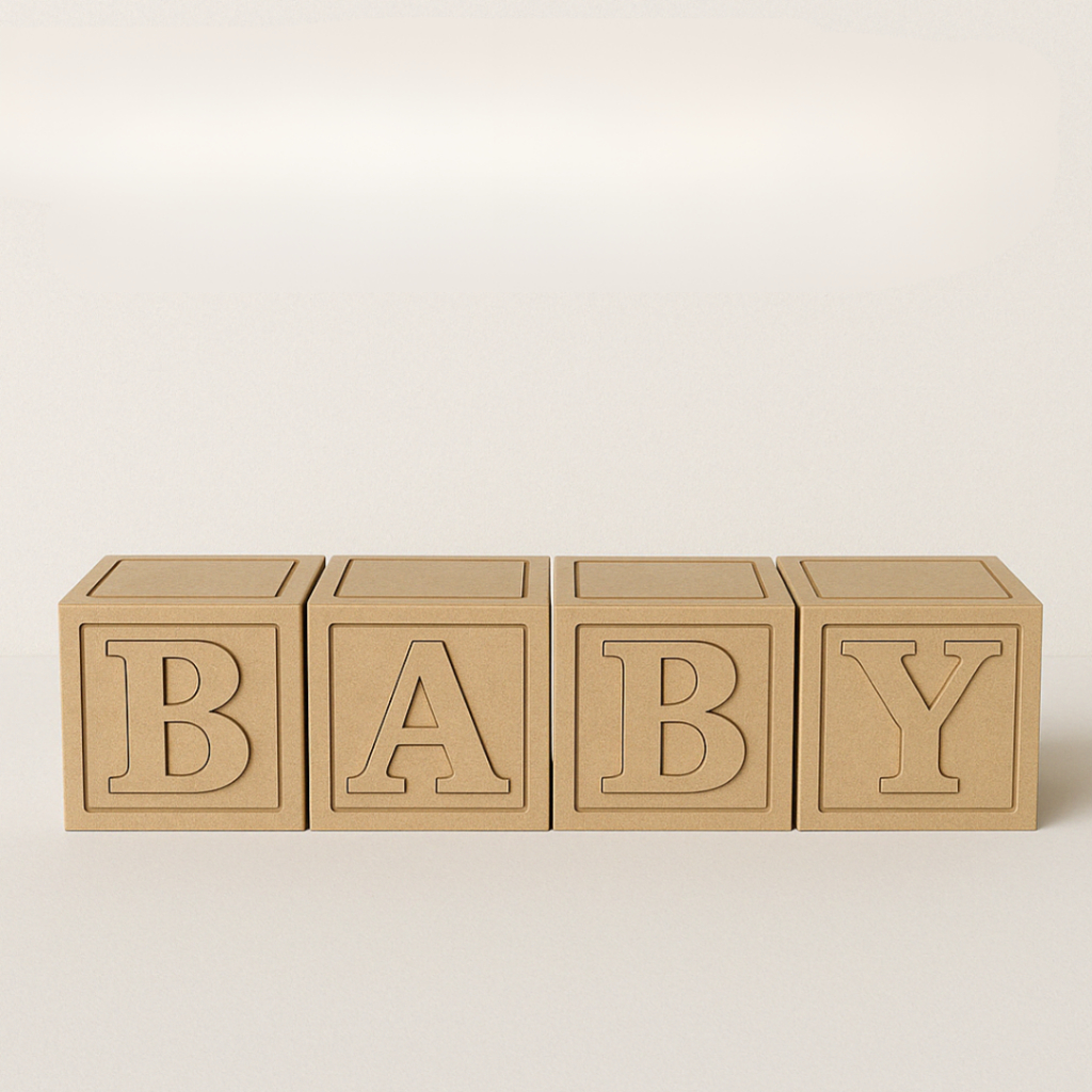 Cubos Baby Em MDF Decoração Festa Infantil Quarto